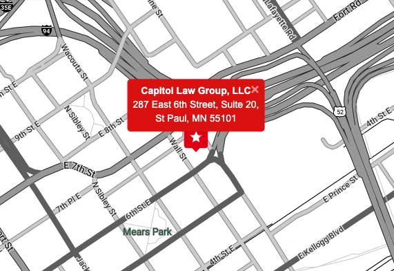 Map location of Capitol City Law Group in Saint Paul, MN